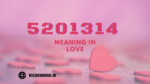 5201314 Meaning- The Secret Behind This Chinese Love Code 5201314