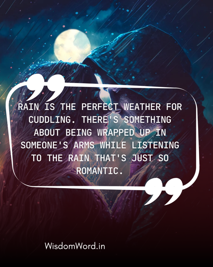 Romantic Love rain quotes in English to share with Lover
