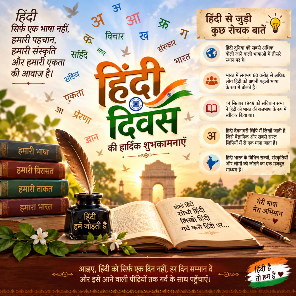 हिंदी भाषा से संबंधित रोचक तथ्य (Interesting facts About Hindi language)
